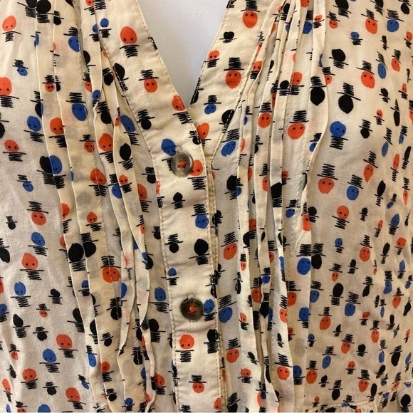 Anthropologie Maeve Celia Top Hat Print Multicolor Tunic Blouse 6 - Picture 2 of 4